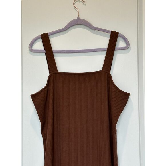 NWT The Drop Amelia Ribbed Tank Midi Dress Brown Size XXL - Picture 5 of 8